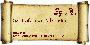 Szilvágyi Nándor névjegykártya