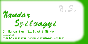 nandor szilvagyi business card
